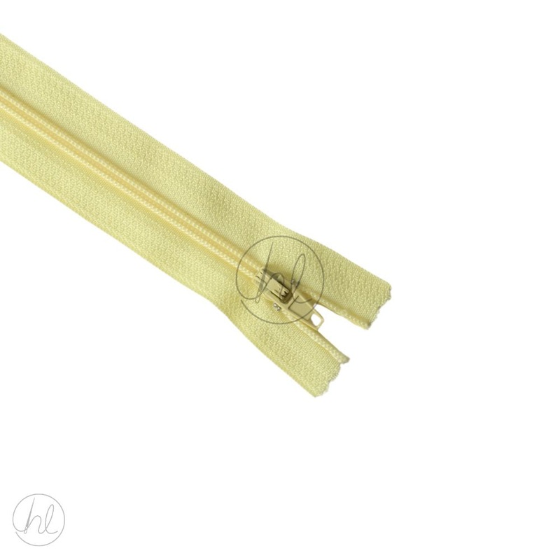NYLON DRESS ZIPS YELLOW 15CM