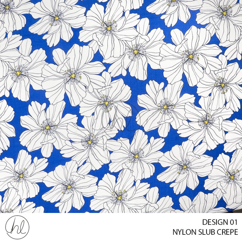 Nylon Slub Crepe 56 Blue Design 01 150cm Per M