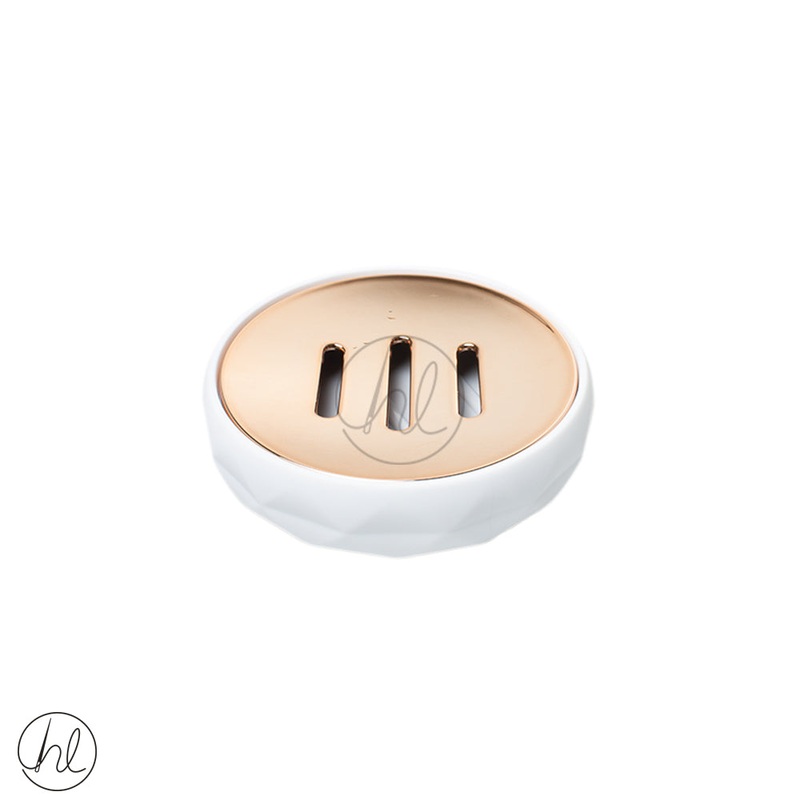 SOAP DISH ABY-4102 WHITE/ROSE GOLD