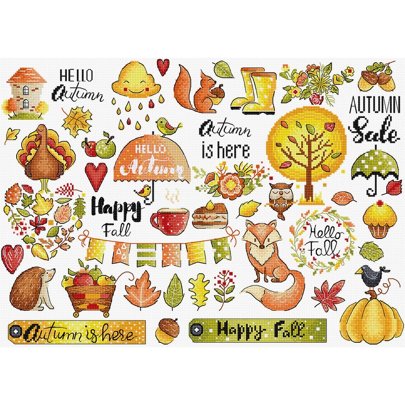 Autumn Sampler L8221 Counted Cross Stitch Kit