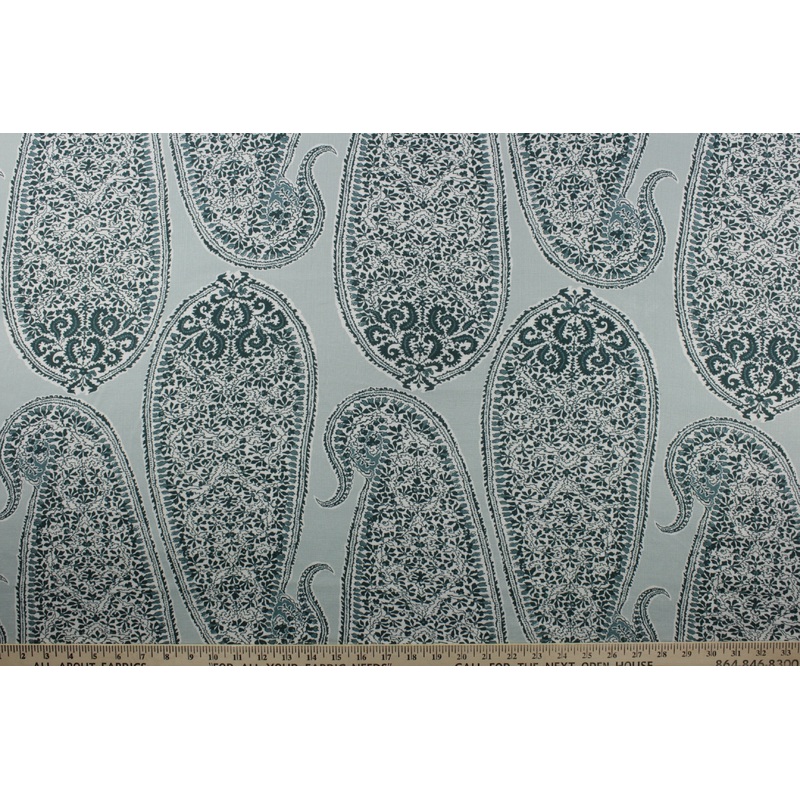 Robert Allen Maymont Paisley Linen Fabric in Patina
