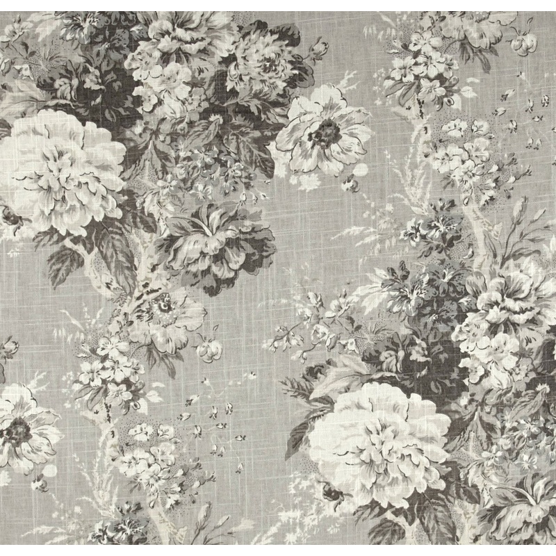 Waverly Ballad Bouquet Fabric in Platinum