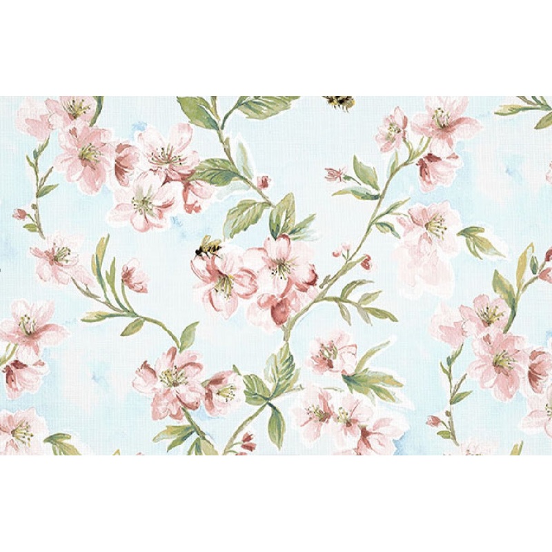 Belle Maison Kensie Floral Watercolor Fabric in Peach