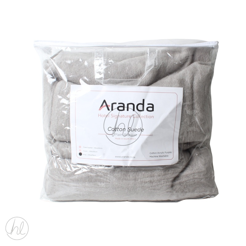 BLANKET ARANDA COTTON SUEDE GREY KNG 1