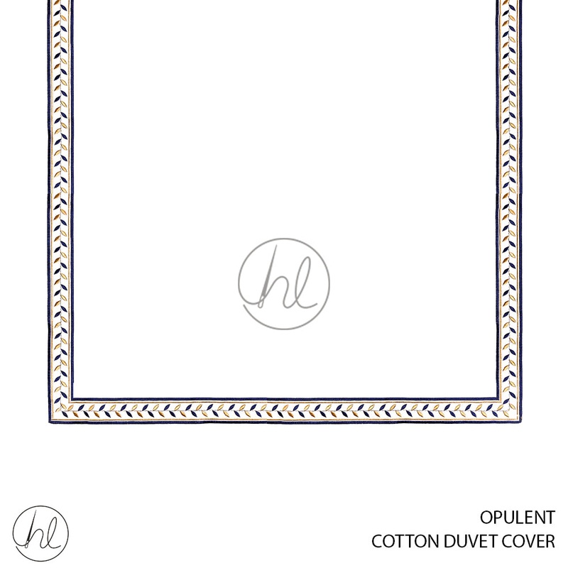 COTTON DUVET COVER OPULENT WHITE/BLUE/GOLD QUEEN