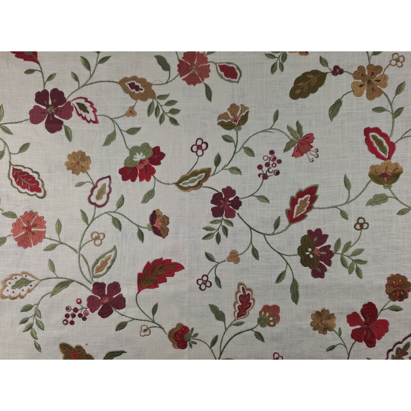 Embroidered Fabric 02105 in Golden Berry