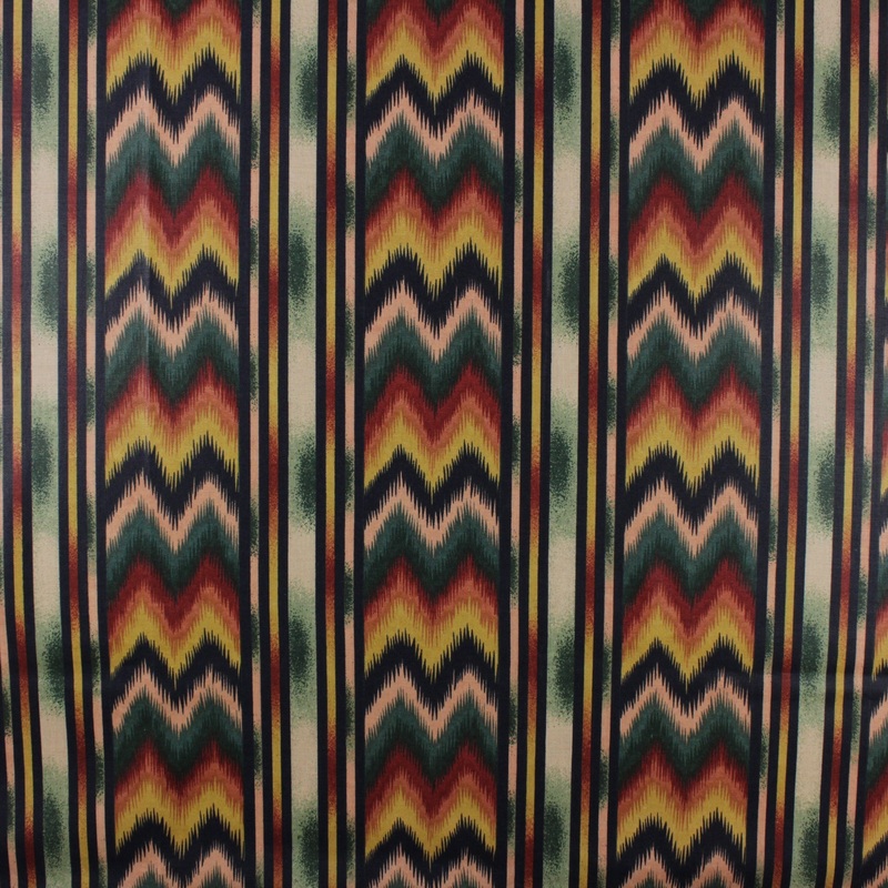 Kashmir Chevron Stripe Fabric in Multi