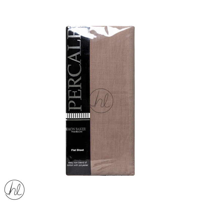 Polycotton Flat Sheet 200T Mocha Queen