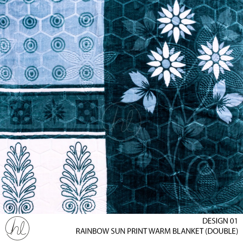 Rainbow Sun Print Warm Blanket Design 01 Assorted Double