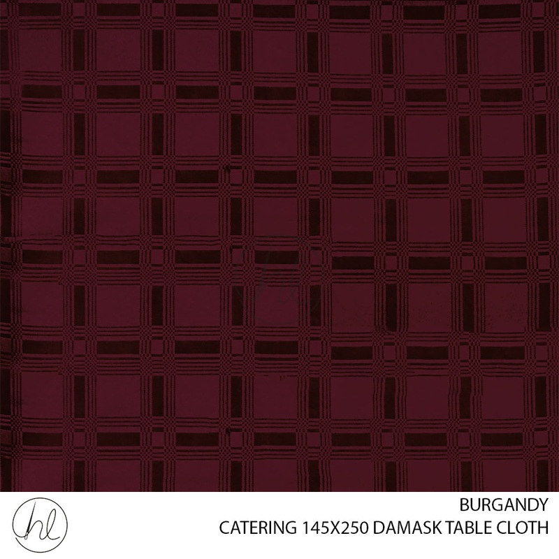 RECTANGLE DAMASK CATERING TABLE CLOTH BURGANDY145X250