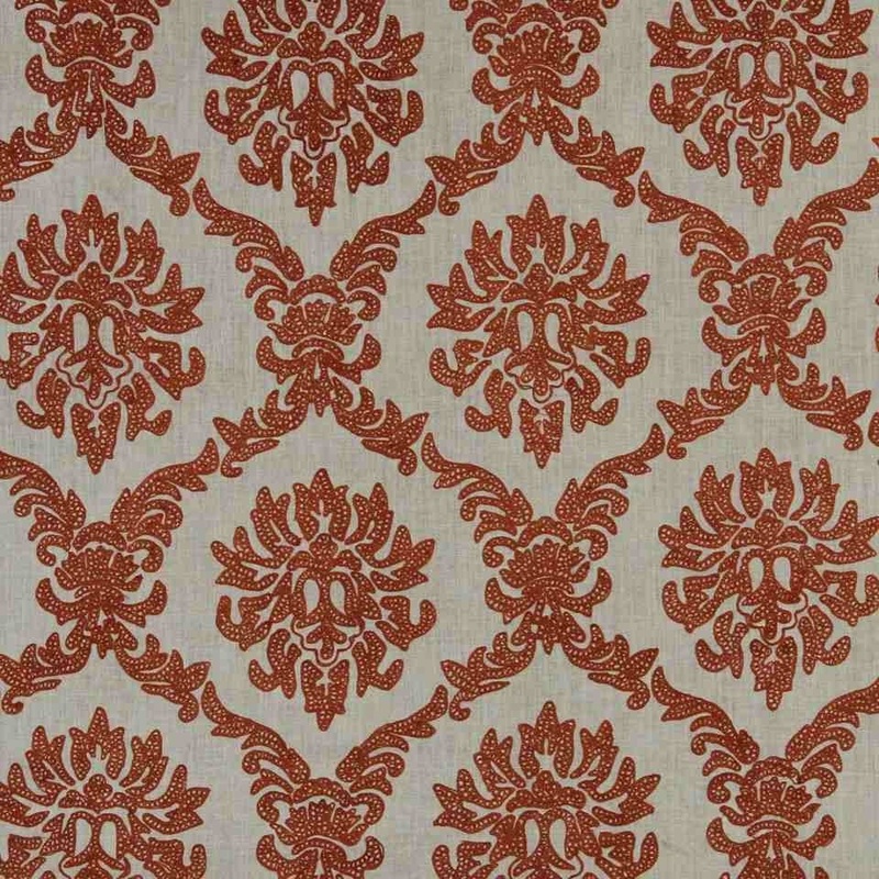 Robert Allen  Sammi Rose Embroidered Fabric in Tomato