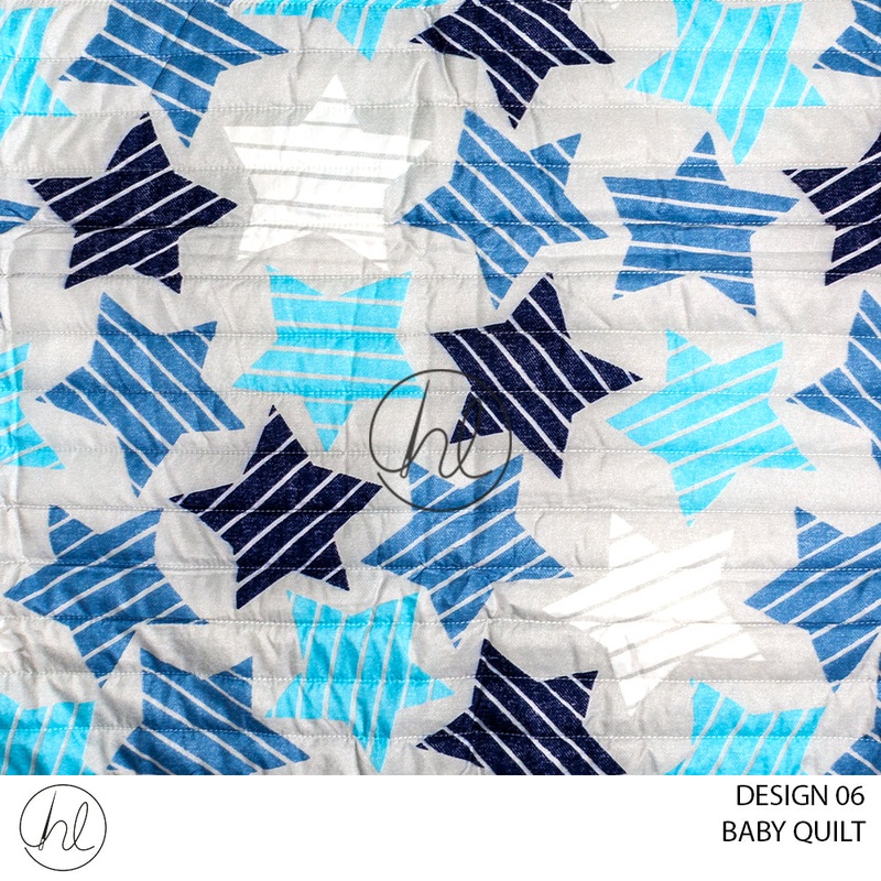 BABY QUILT DESIGN 06 GREY/BLUE 70X110CM