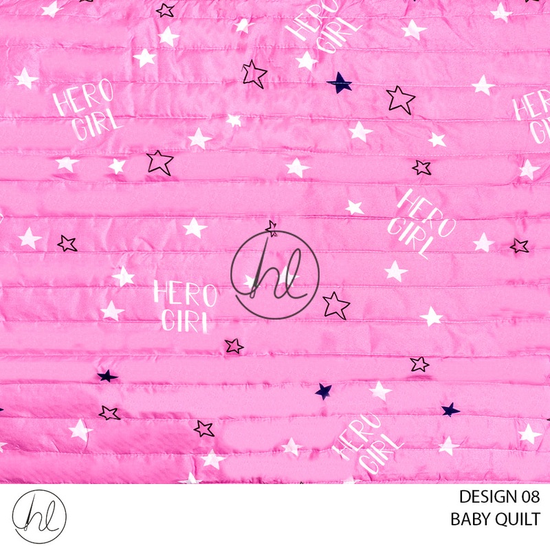 BABY QUILT DESIGN 08 BLACK/PINK 70X110CM