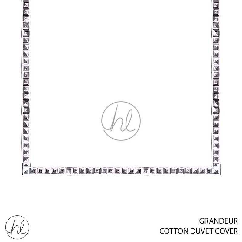 COTTON DUVET COVER GRANDEUR WHITE/GREY KING