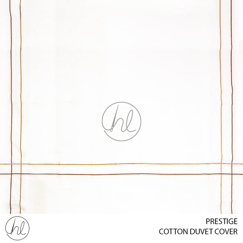 COTTON DUVET COVER PRESTIGE WHITE/BROWN/GOLD KING
