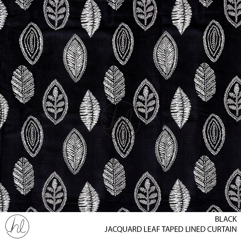 JACQUARD TAPED LINED READY-MADE CURTAINLEAF BLACK 230X218CM