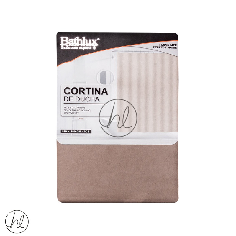 Plain Shower Curtain ABY-5102 Khaki 180x180cm