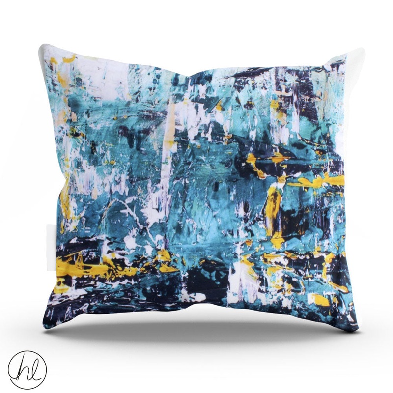 PRINTED SCATTER CUSHION SCATTER CUSHION COVER - 45X45 INNER - 50X50 BLUE