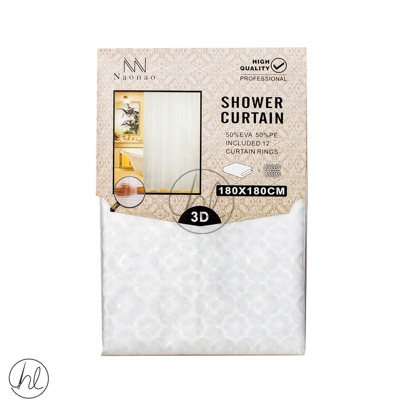 SHOWER CURTAIN ABY-4758 WHITE 180X180CM