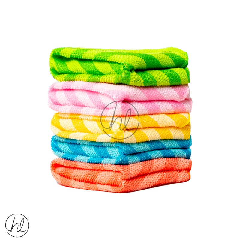 5 PACK MULTIPURPOSE CLEANING TOWELS ABY-4605 MULTICOLOUR 30X30CM BUY 3 PACKS FOR R60