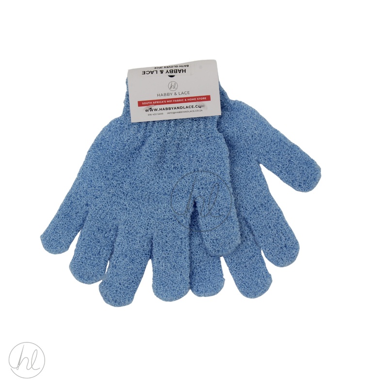 BATH GLOVES 2PCE BLUE FREE 1