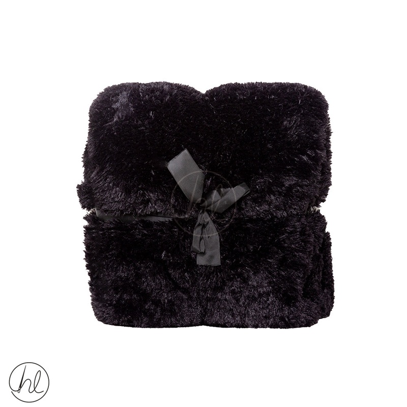 Long Fur Polar Throw Assorted Black 150x200cm