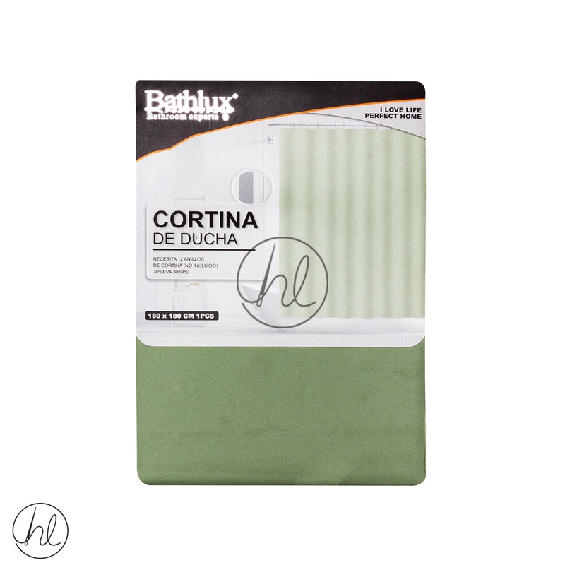 Plain Shower Curtain ABY-5102 Green 180x180cm