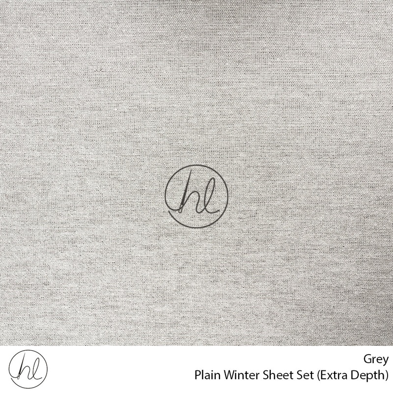 Plain Winter Sheet Set Extra Depth Grey Double