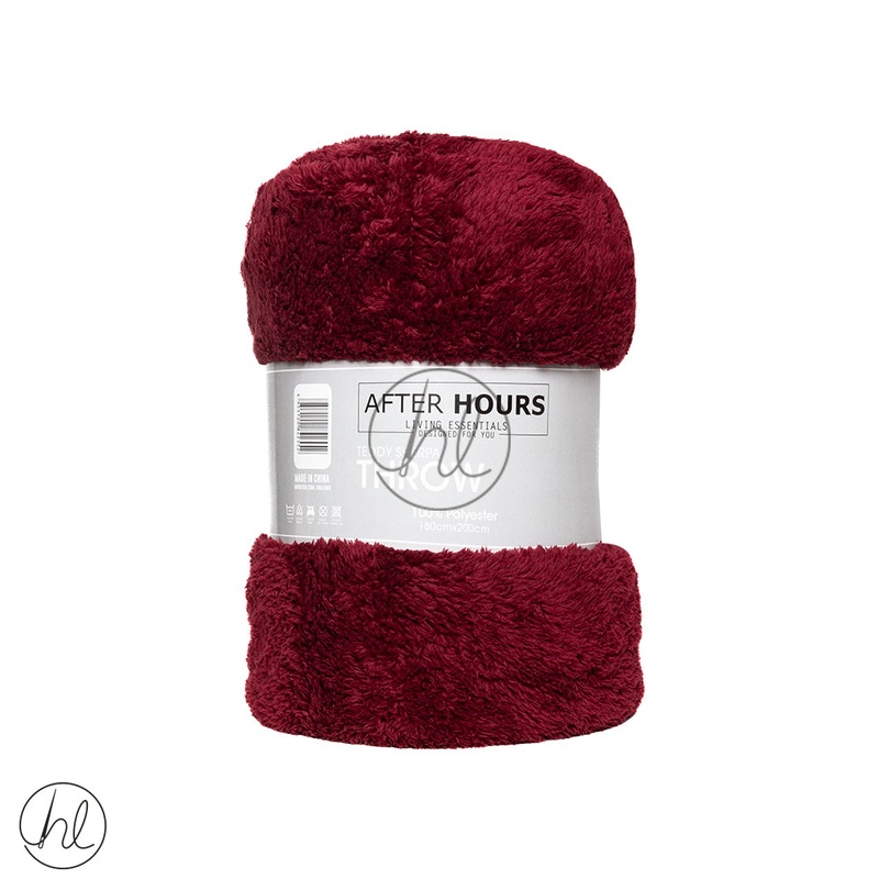 Sherpa Brushed Teddy Throw Assorted Maroon 180x200cm Buy 2 For 350