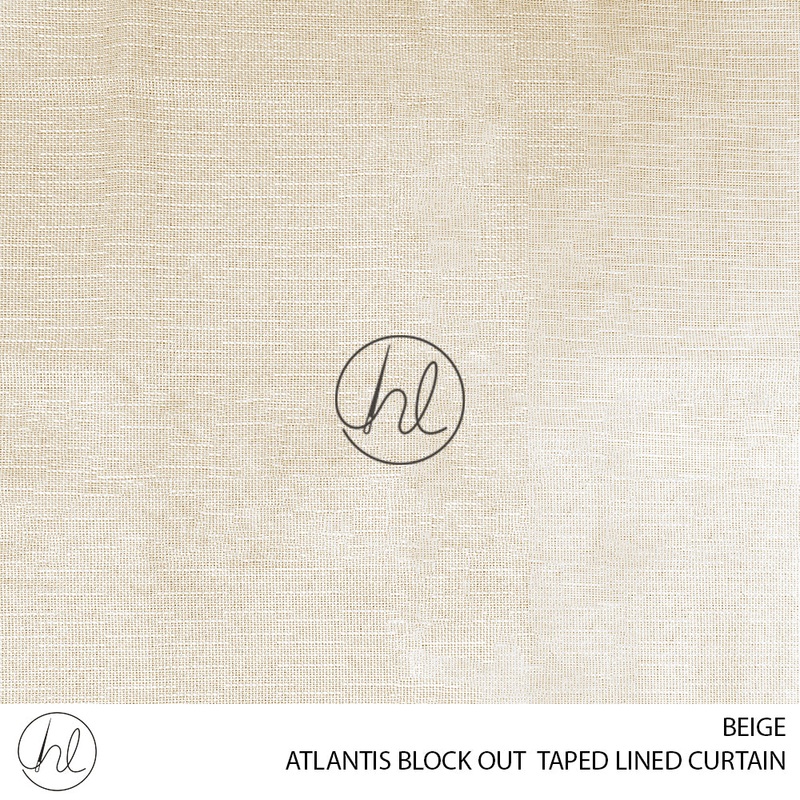 TAPED LINED BLOCK OUT READY-MADE CURTAIN ATLANTIS BEIGE 230X218CM