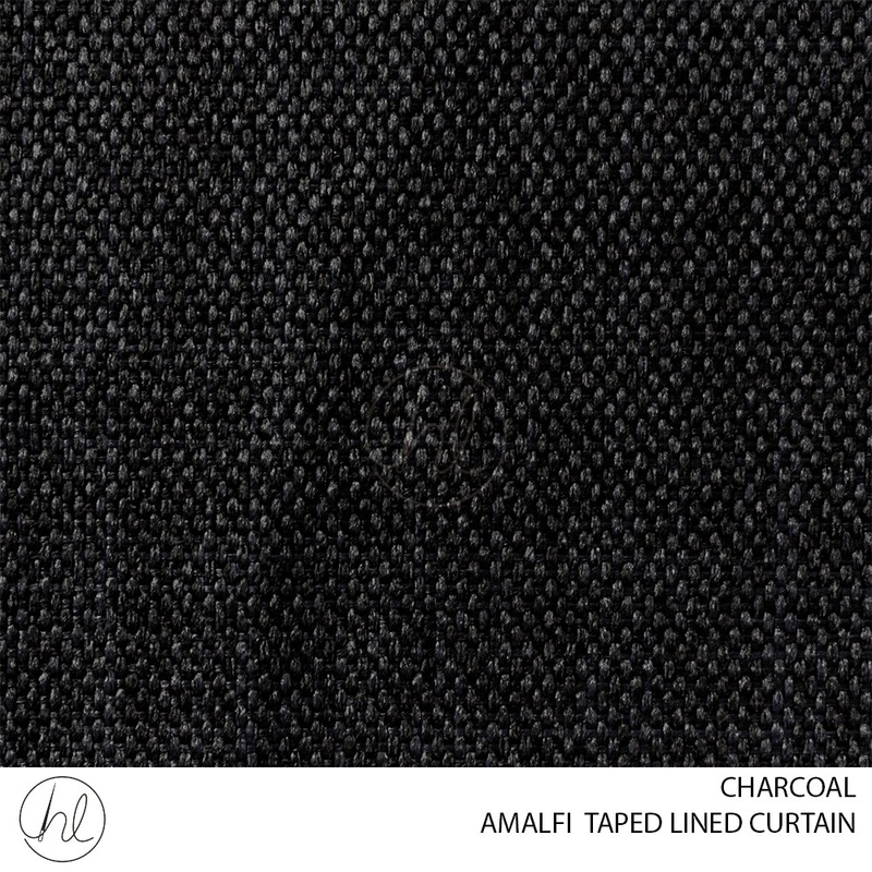 TAPED LINED READY-MADE CURTAIN AMALFI CHARCOAL 265X218CM