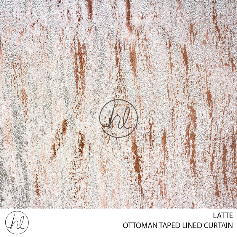 TAPED LINED READY-MADE CURTAIN OTTOMAN LATTE225X218CM