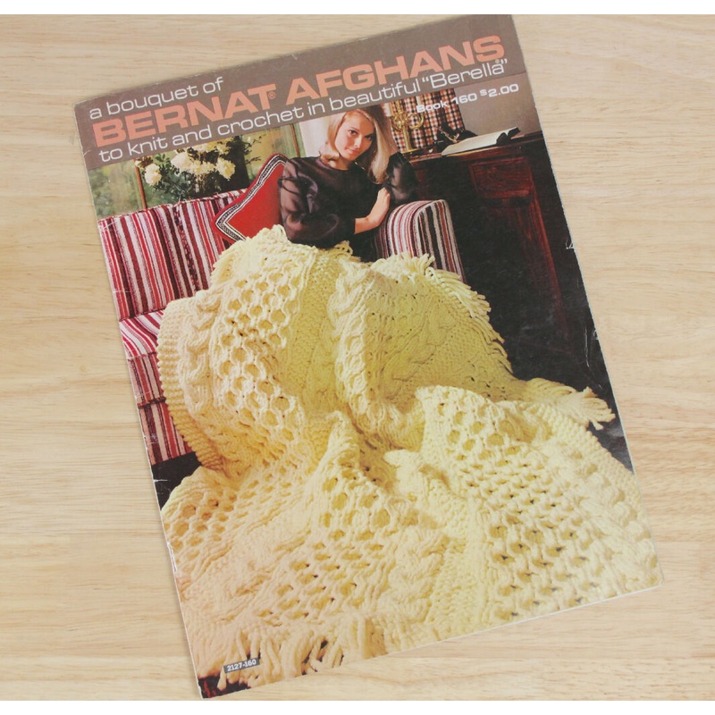 Bernat Afghans knit and crochet patterns book #160