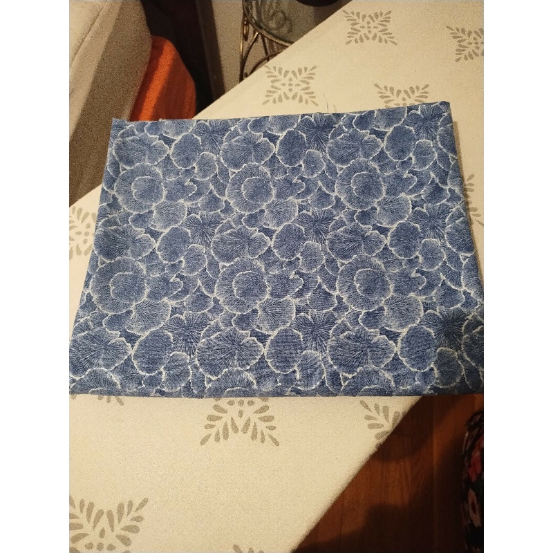 Blue Floral Print Design Fabric