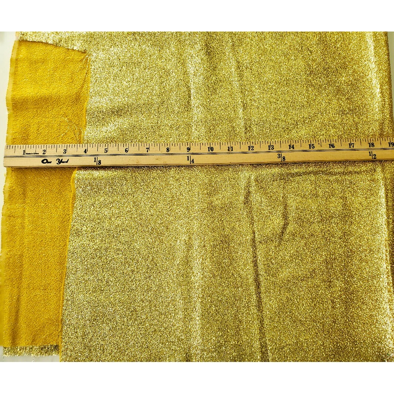 Bundle of Christmas Craft Gold Metallic Fabric Remnants