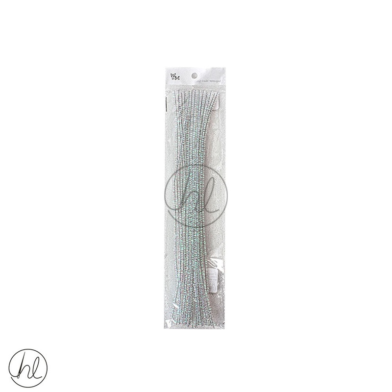 Chenille Sticks Mtlc 20IN White