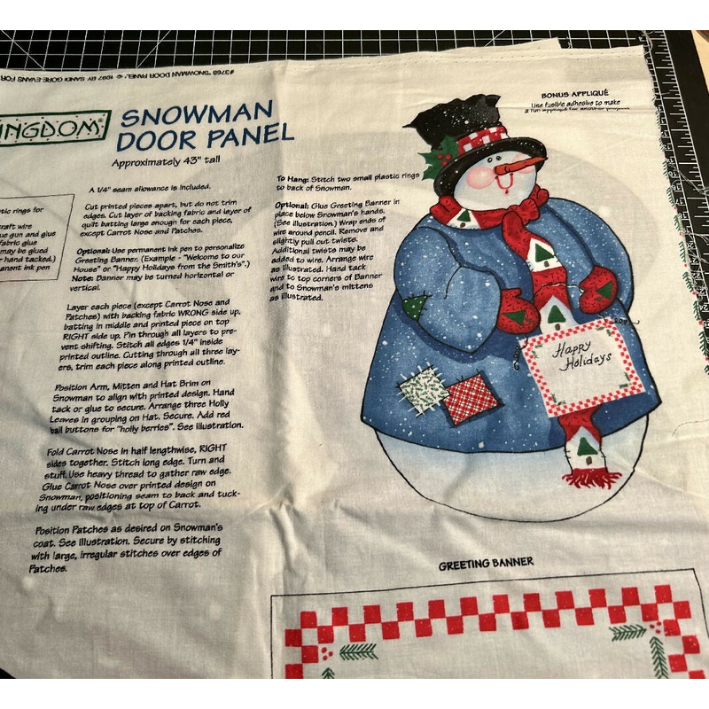 Daisy Kingdom Snowman Door Panel (vtg: 1997)
