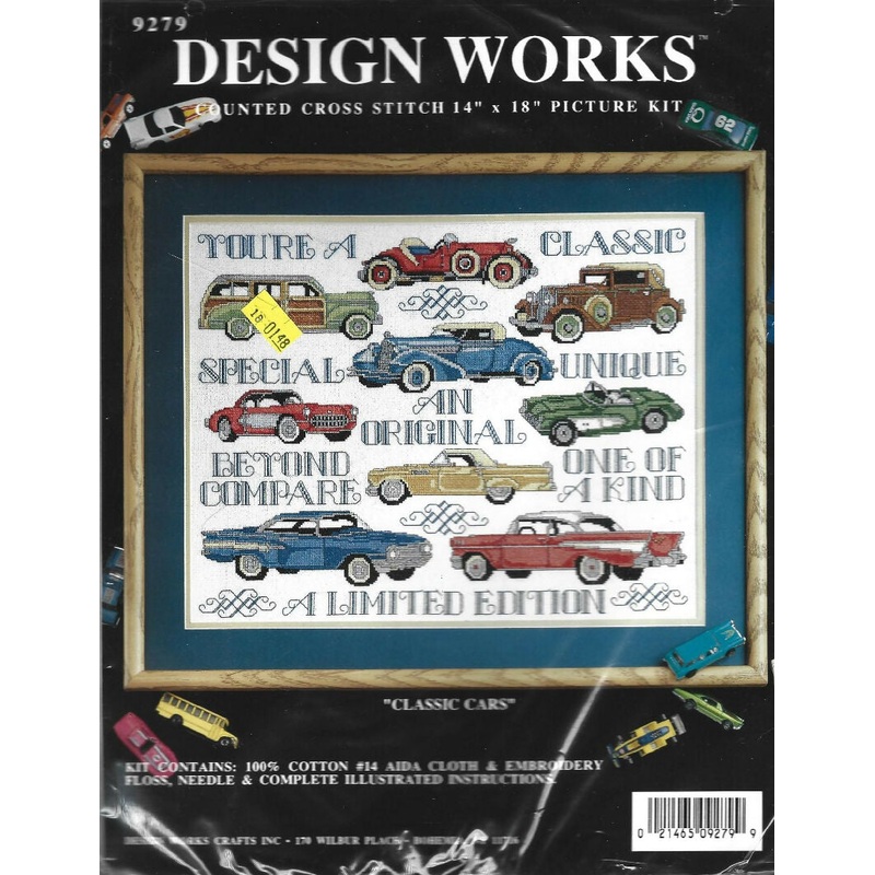 Design Works "Classic Cars" Counted Cross Stitch Kit