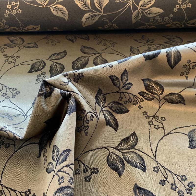 Gold and Charcoal Jacquard - Yardage