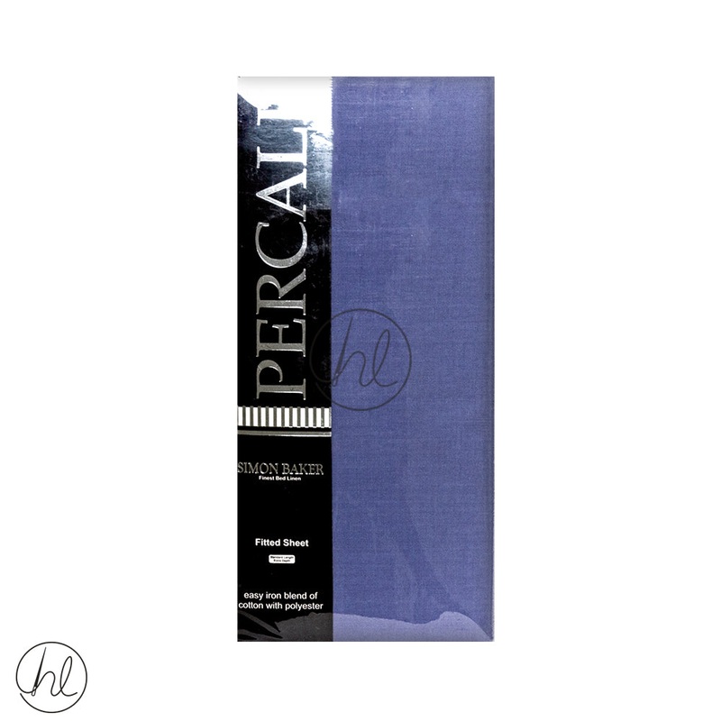 Polycotton Fitted Sheet 200T Extra Depth Blue Queen