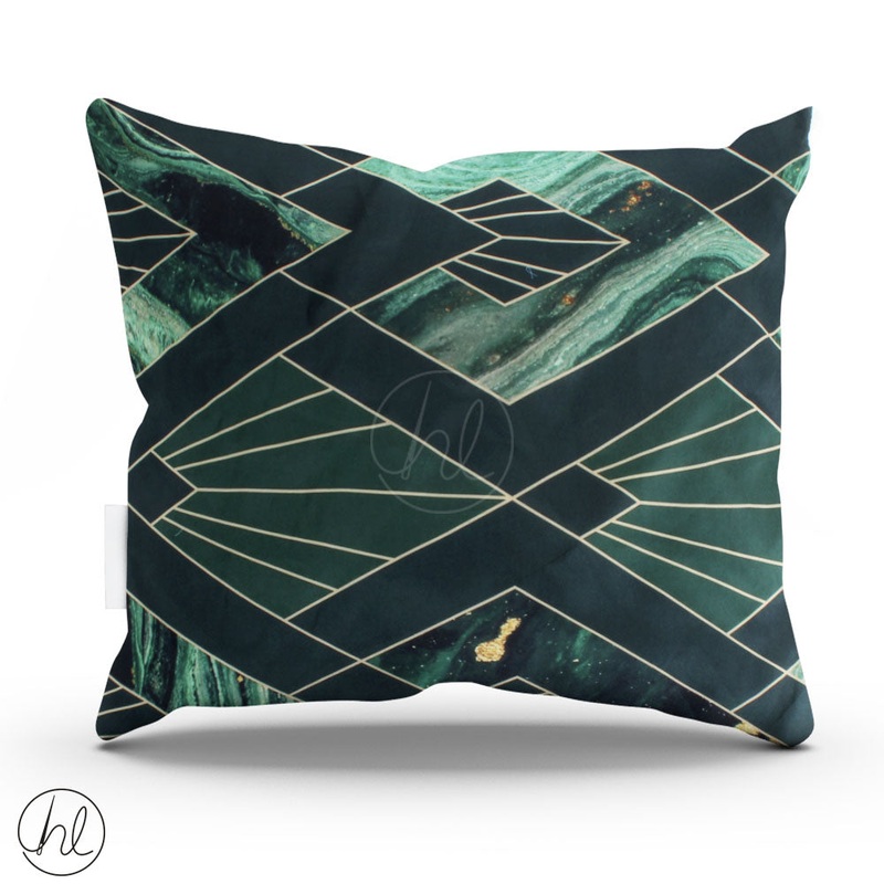 PRINTED SCATTER CUSHION SCATTER CUSHION COVER - 45X45 INNER - 50X50 GREEN