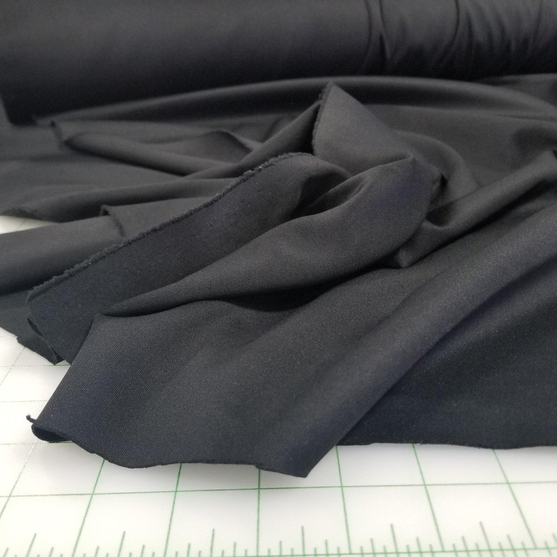Scuba Techno Knit Stretch Black Solid- 300 GSM- by the yard
