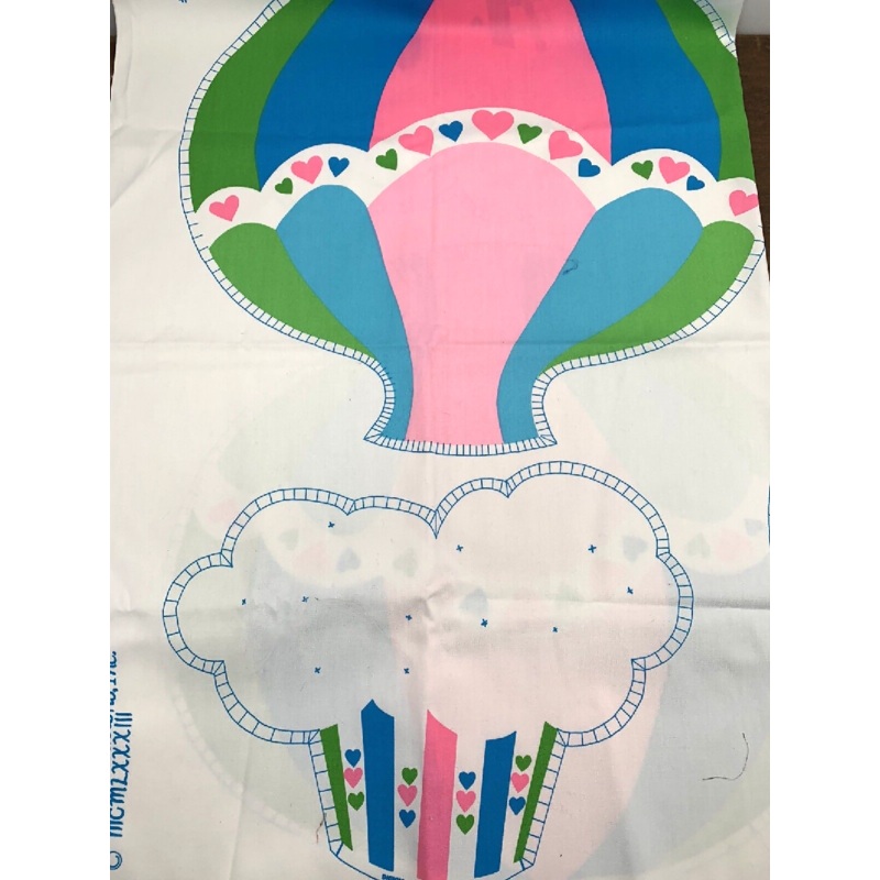 Vintage Rainbow Creations Cut & Sew Cupcake Hot Air Balloon Pillow Fabric Panel