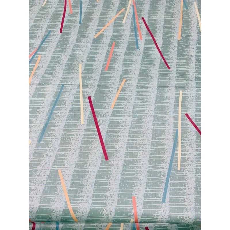 Vintage Schumacher Vibrations Fabric Tony Putnam Pick Up Sticks Chintz 3yrds+15"x54"