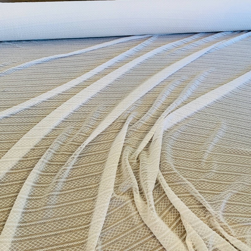 White Synthetic Embroidery Knit