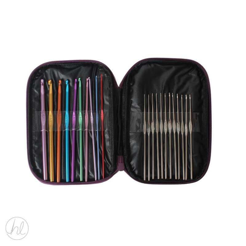 CROCHET HOOK SET ALUMINIUM  MULTI FREE