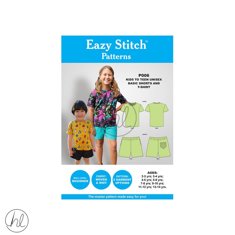 Eazy Stitch Patterns - Kids To Teen Unisex Basic Shorts And T-ShirtP006