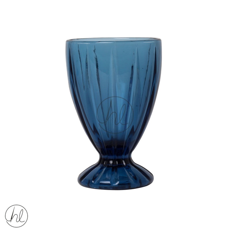 JENNA CLIFFORD GLASS WATER GOBLET SET OF 4 DENIM BLUE JC-7245