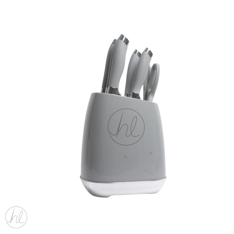 KNIFE SET MILANO 6PCE GREY FREE