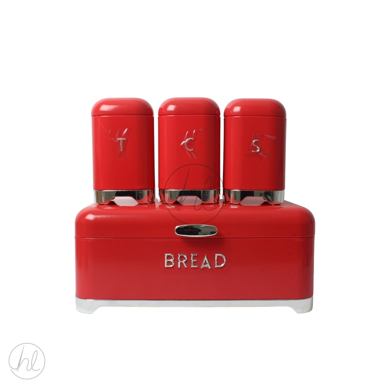 BREAD BIN & CANISTER RED FREE